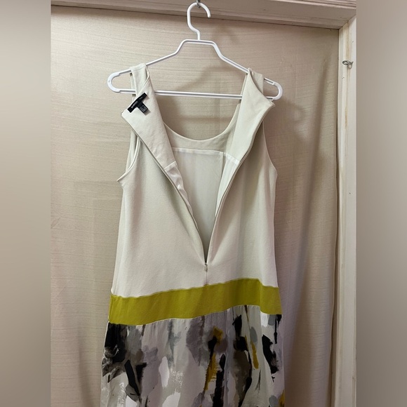 🔴 Mango Cream and Olive Mini Dress Colourblock Sleeveless Size Large - Picture 4 of 7